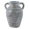 thumbnail image 6 of Terracotta Vase with Handles for Living Room Decor - Casual Home Decor for Bedroom, Coffee Table, and Office Display - Flower Vase for House Styling and Kitchen Counter - 13", Blue & White, 6 of 13