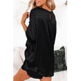 thumbnail image 2 of Ekouaer Satin Pajamas for Women Short Sleeve Silk Pajama Sets Soft Sleepwear Top with Causal Pj Shorts, 2 of 6