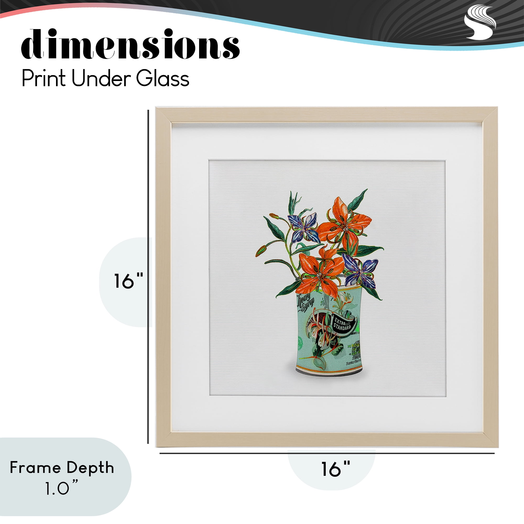 Stupell Industries Lilies in Retro Tin Birch Framed Print Under Glass, design by Val Rhodes