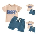 thumbnail image 4 of NIEWTR Toddler Baby Boy Girls Outfit Set Short Sleeve T Shirt Top Elastic Drawstring Shorts2Pcs Cartoon Print 2PCS Set Gift For 18-24 Months 2t 3t 4t 5t 6t Summer Pjs kids,3-6 Months, 4 of 4