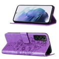 thumbnail image 5 of SaniMore Case for Samsung Galaxy S24 Plus, PU Leather Skin with Luxury Embossed Butterfly [Wrist Strap & Card Slots & Flip Kickstand] ull-body Shockproof Business Wallet Cover, Lightpurple, 5 of 10