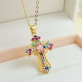 thumbnail image 4 of Vireellx Cross Pendant Necklace for Women Vintage Gold Zircon for Women Jewelry Valentines Day, 4 of 7