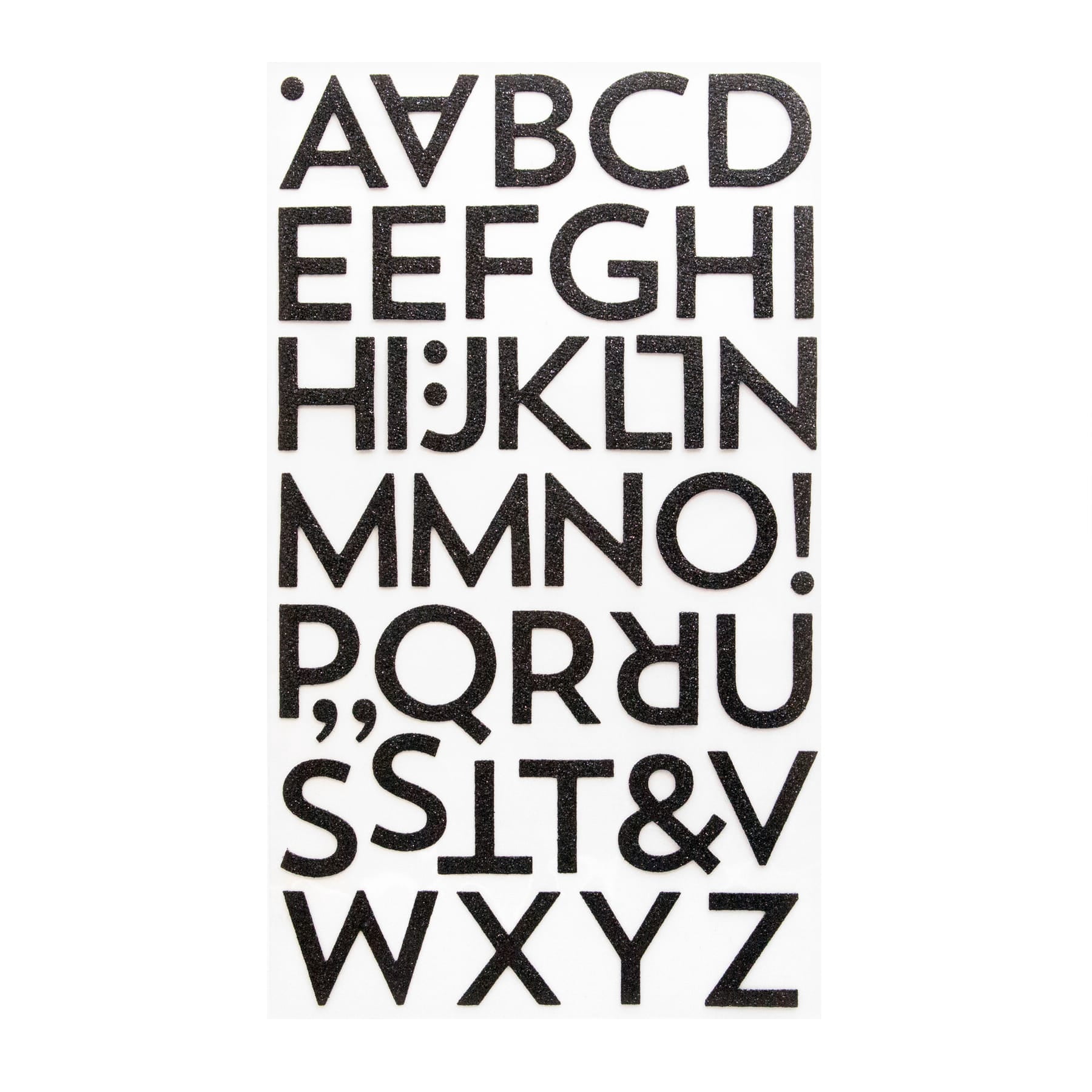 Recollections Black Glitter Block Alphabet Stickers, 12 Packs: 86 ct. (1,032total)
