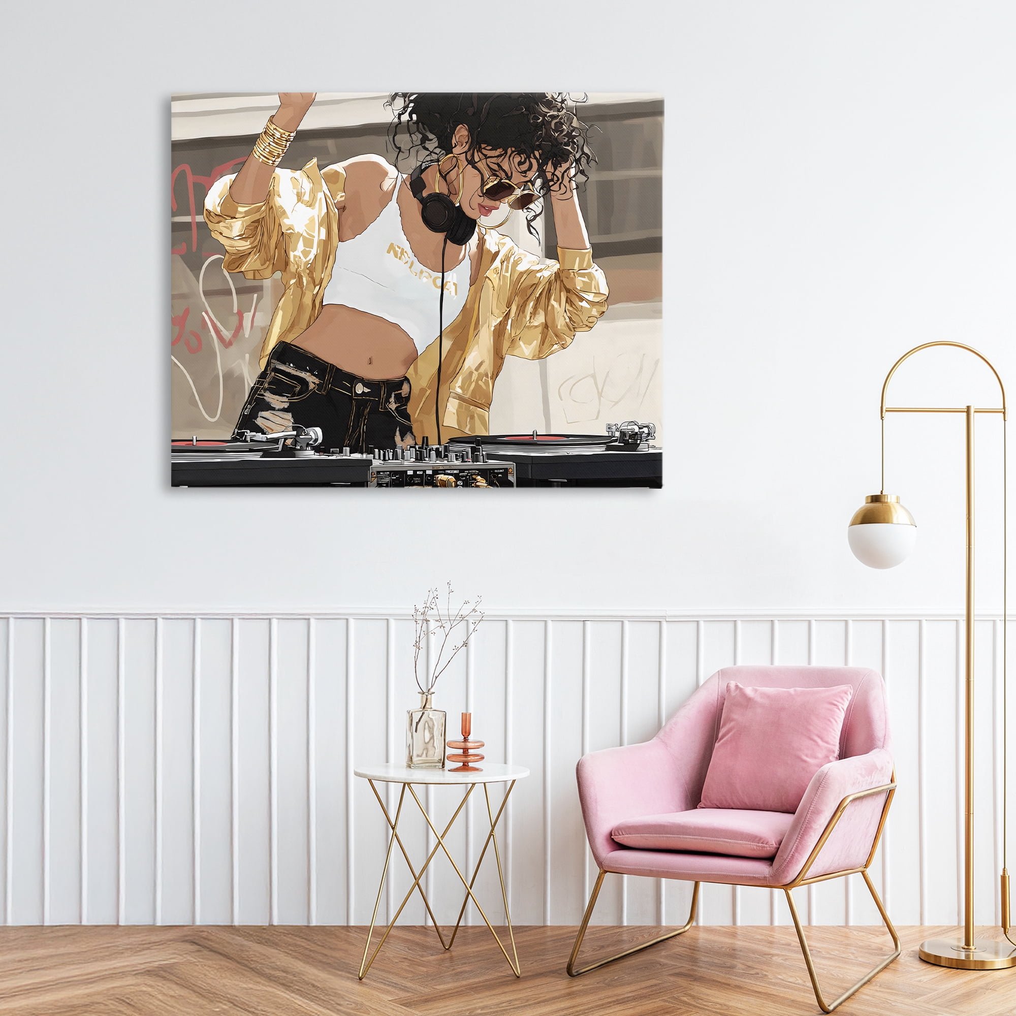 Stupell Industries Gold Accented DJ Canvas Wall Art, design by Franklyn Gregory