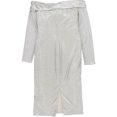 thumbnail image 2 of Ralph Lauren Womens Metallic Sheath Dress, natural, 12, 2 of 2