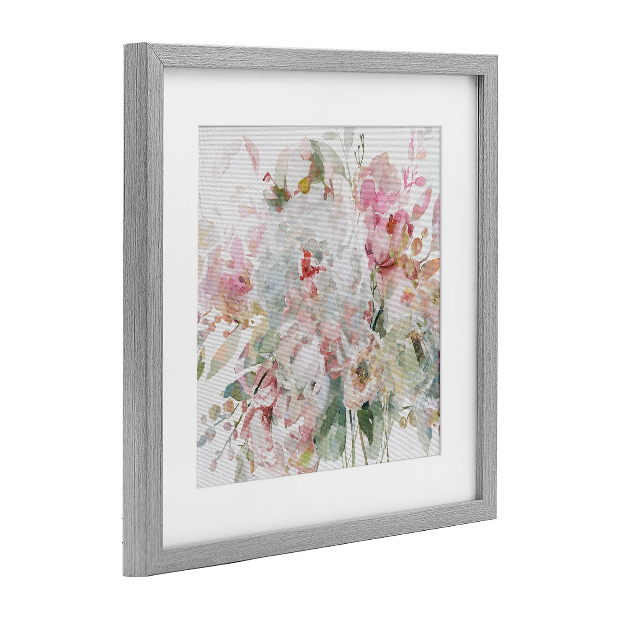 Stupell Industries Romantic Pastel Blossoms Gray Framed Print Under Glass, design by Carol Robinson