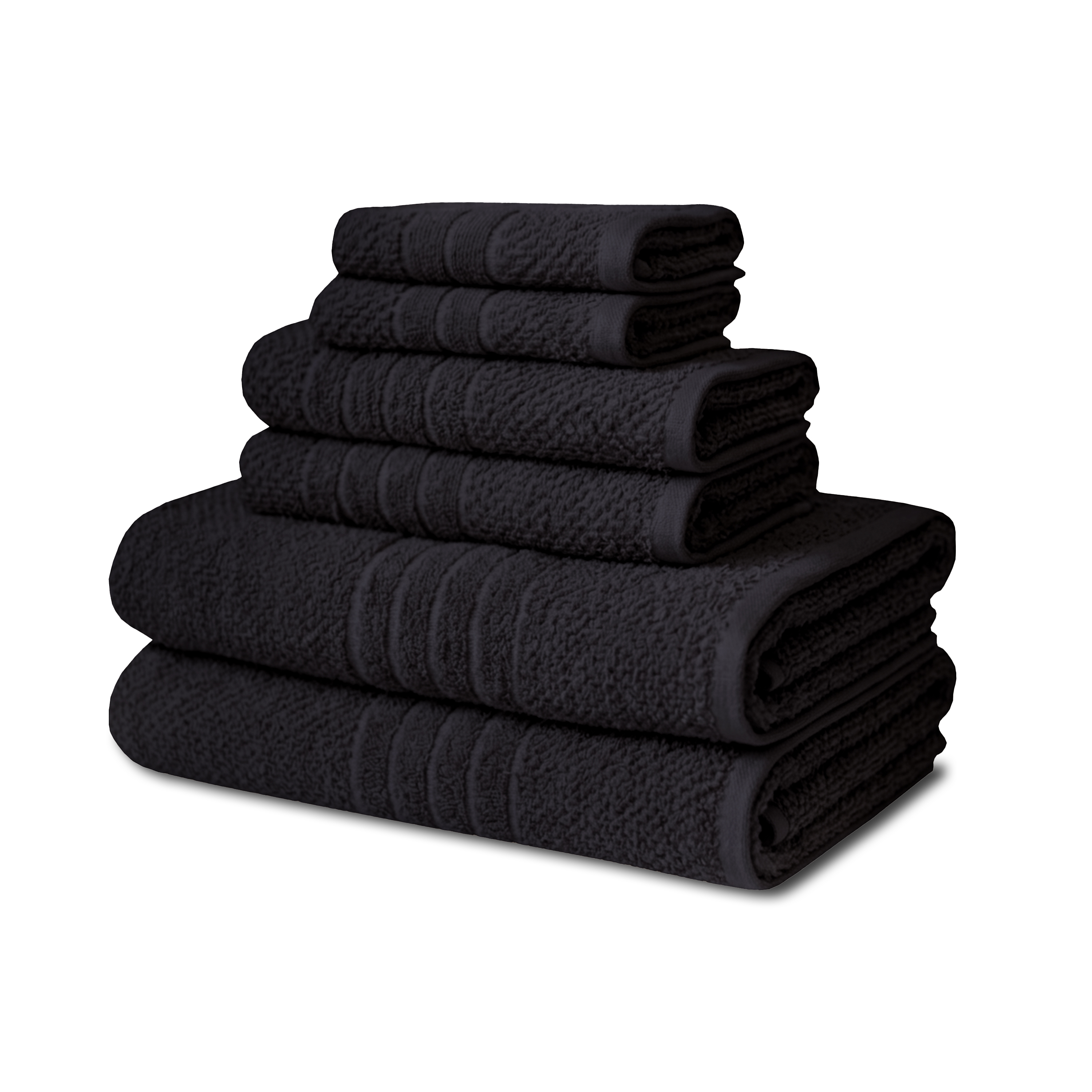 Mainstays Basics 6-Piece Towel Set, Black photo 2