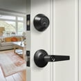 thumbnail image 5 of Matte Black Entry Door Handle Combo Lock Set with Deadbolt and 12 KW1 Keys Total (3-Pack, Keyed Alike), 5 of 12