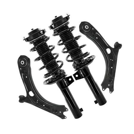 Set of 4 Front Lower Control Arm Ball Joint-Quick Complete Strut-Coil Spring Assembly For 2012-2018 Volkswagen Passat