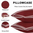 thumbnail image 5 of Dark Red Geometric Throw Pillow Covers 26x26 Inch Set of 2, White Greek Key Design Abstract Modern Art Waterproof Outdoor Pillow Covers, Decorative Cushion Pillowcases for Couch, Sofa, Bed, Patio, 5 of 9