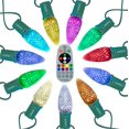 thumbnail image 2 of Novelty Lights 25 Feet C9 LED RGB+WW Color Changing Christmas Light Set (Green Wire), 2 of 7