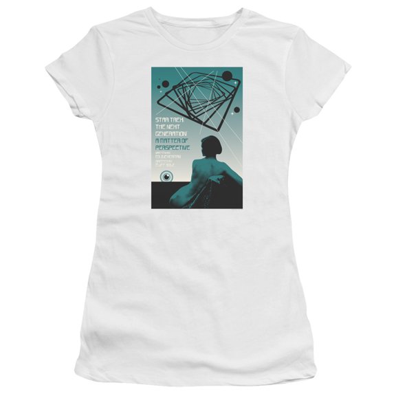 Star Trek Tng Season 3 Episode 14 Junior Women's Sheer T-Shirt White