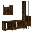 thumbnail image 3 of vidaXL 4 Piece Bathroom Furniture Set Smoked Oak Engineered Wood, 3 of 5