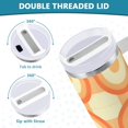 thumbnail image 3 of Yayeee 30oz Stainless Steel Tumbler with Straw and Handle Double-Wall Insulated Travel Water Bottle, Orange Circle, 3 of 8