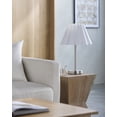 thumbnail image 4 of Livabliss Leynar Modern Accent Table Lamp, 18-inch, Nickel/Candlestick with Beige Shade, 4 of 5
