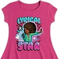 thumbnail image 3 of Karma's World - Lyrical Star Graffiti Style - Toddler & Youth Girls Fit & Flare Dress, 3 of 5