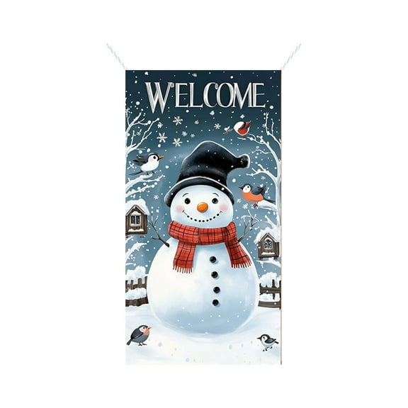 Cheapark 35x71 Inch Christmas Door Cover - Santa Claus Pattern - Durable Holiday Decor - Entryway Accent for Christmas Family Gatherings & Festive Parties