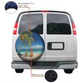 thumbnail image 4 of KAKALAD Beach relaxing scene palm Spare Tire Cover Universal Vehicle Accessories Buckle Car Tools 15”in, 4 of 6