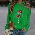 thumbnail image 2 of DianGeFu Womens Hoodies Pullover Plus Size Print Round Neck Loose Long Sleeve for 2024 Christmas Fashion(Green,L), 2 of 4