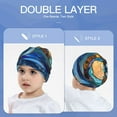 thumbnail image 6 of Honeii Stained Glass Ocean Wave Print Kids Knit Beanie Watch Hat ,Knit Cap for Boys and Girls, 6 of 7