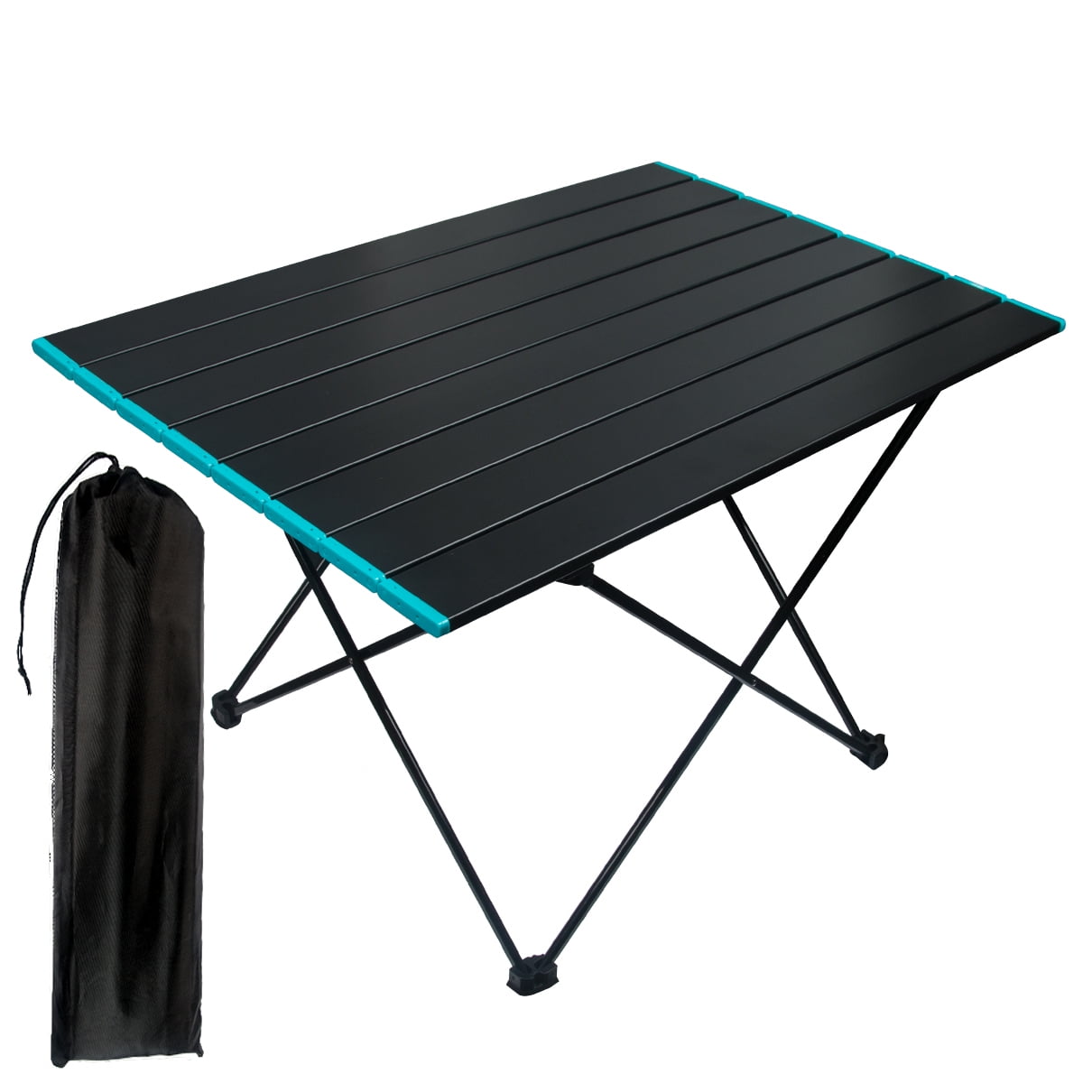 Aluminium Roll Up Table Folding Camping Outdoor Indoor Picnic With Carry Bag UK 