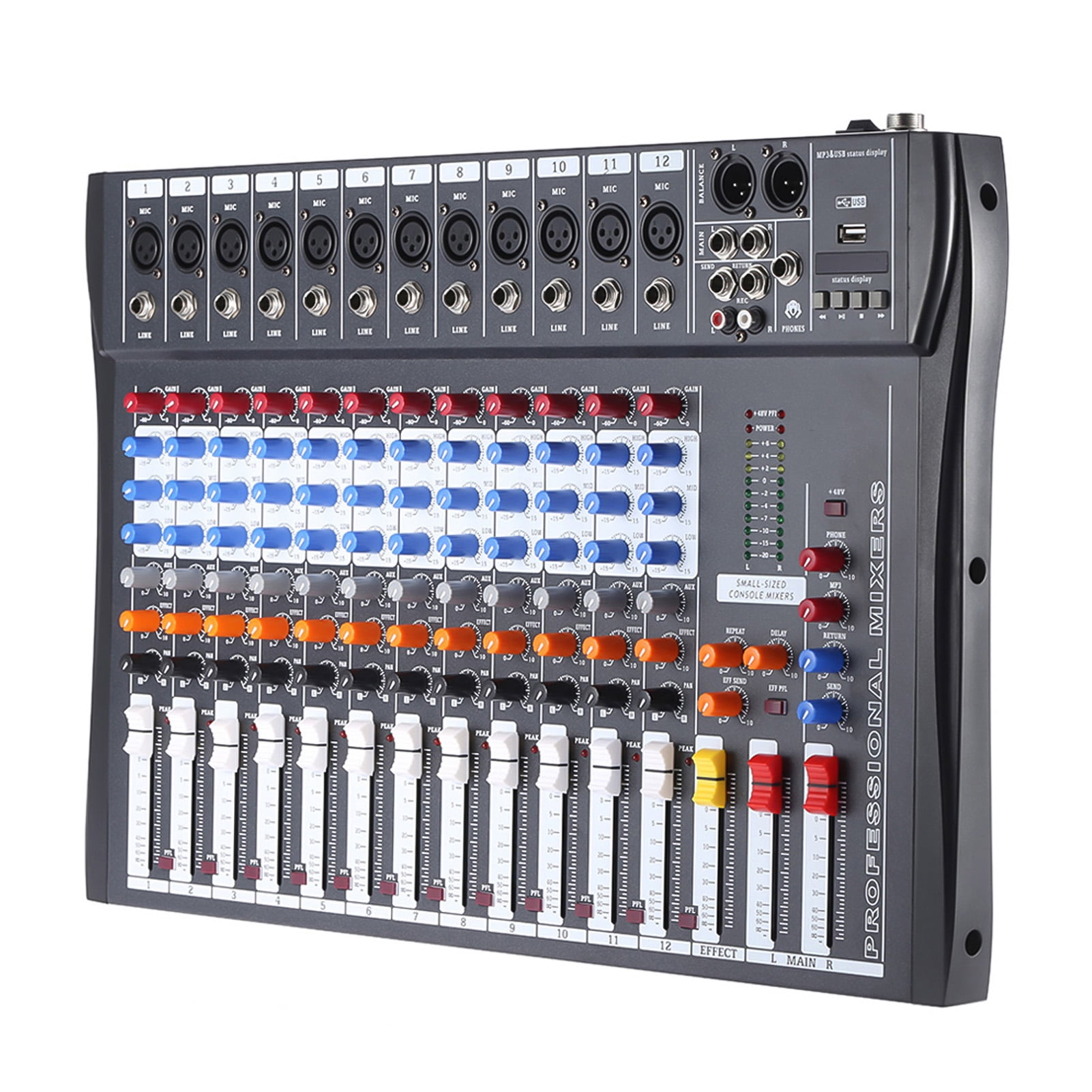 120SUSB 12 Channels Mic Line Audio Mixer Mixing Console Wireless BT