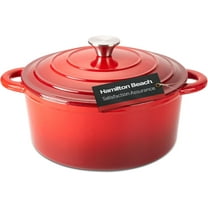Enameled Cast Iron Dutch Oven 5.5-Quart Red, Cream Enamel Dutch Oven Pot with Lid