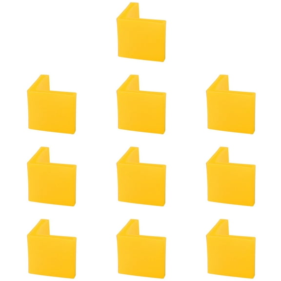 10 Pcs Yellow Plastic Angle Iron Foot Pad L Shaped Edge Leg Cover 25mmx25mm