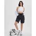 thumbnail image 7 of baleaf Bermuda Shorts for Women Knee Length 9'' Long Zipper Pockets High Waisted Quick Dry Lightweight Black L, 7 of 7