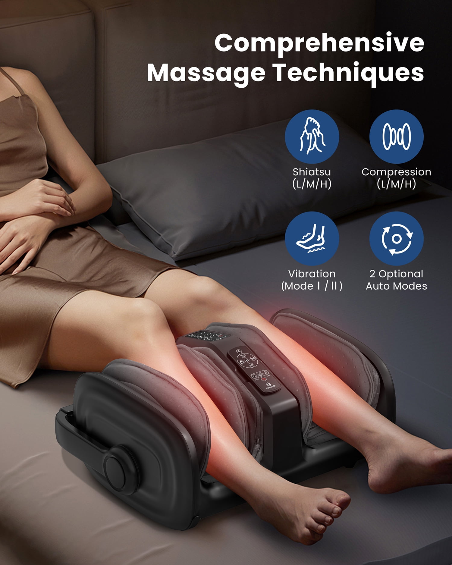 Shiatsu Foot Massager with Heat, 3 in 1 Feet Massage Machine for Neuropathy Plantar Fasciitis Circulation, Gifts