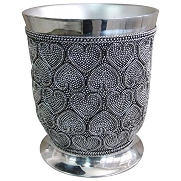 Beaded Heart Waste Basket