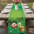 thumbnail image 4 of St. Patrick's Day Table Runner 72 Inches, Funny Gnomes Beer Gold Coin Shamrock Green Bed Runner Dresser Scarves Tabletop for Indoor Outdoor Parties/Ceremony/Banquet, 14" x 72", 4 of 8