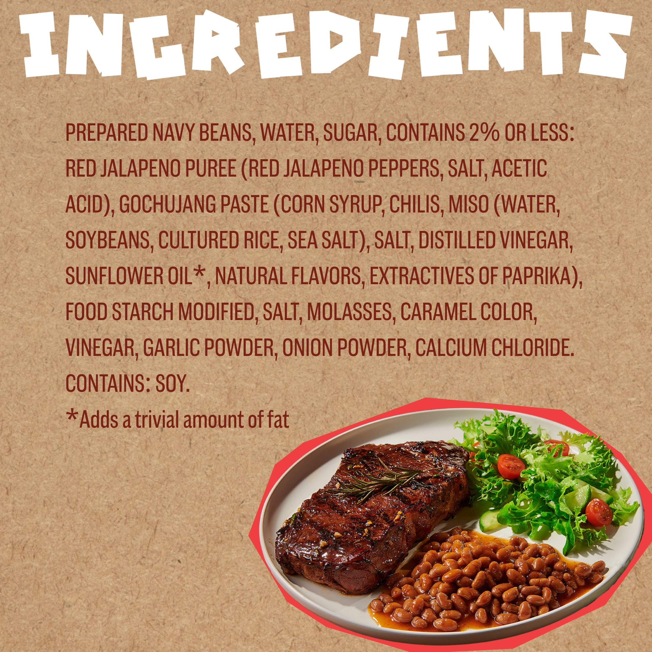 Saucy Spoon Korean Style BBQ Baked Beans, Canned Beans, 28 oz Can