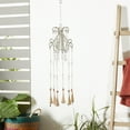 thumbnail image 2 of DecMode 31" Silver Metal Indoor Outdoor Embellished Chandelier Windchime with Glass Beads and Cone Bells, 2 of 7