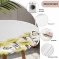 thumbnail image 3 of Yellow Spring Floral Round Tablecloth for 36-44 Inch Tables,Fitted Table Cover with Elastic Edge,Watercolor Summer Botanical Elegant Waterproof Outdoor Table Cloth Protector for Patio Garden Dinner, 3 of 9