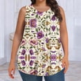 thumbnail image 4 of QUNYINEY Plus Size Tank Top for Women Summer Floral Tops Loose Fit Casual Crew Neck Sleeveless Going Out Women Shirts, 4 of 7