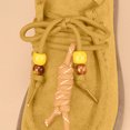 thumbnail image 6 of Shrysg Women's Vintage Faux Leather Beaded Lace Up Casual Shoes Soft Sole Round Toe Loafer Comfortable Slip On Walking Shoes for Daily Wear Yellow, 6 of 7