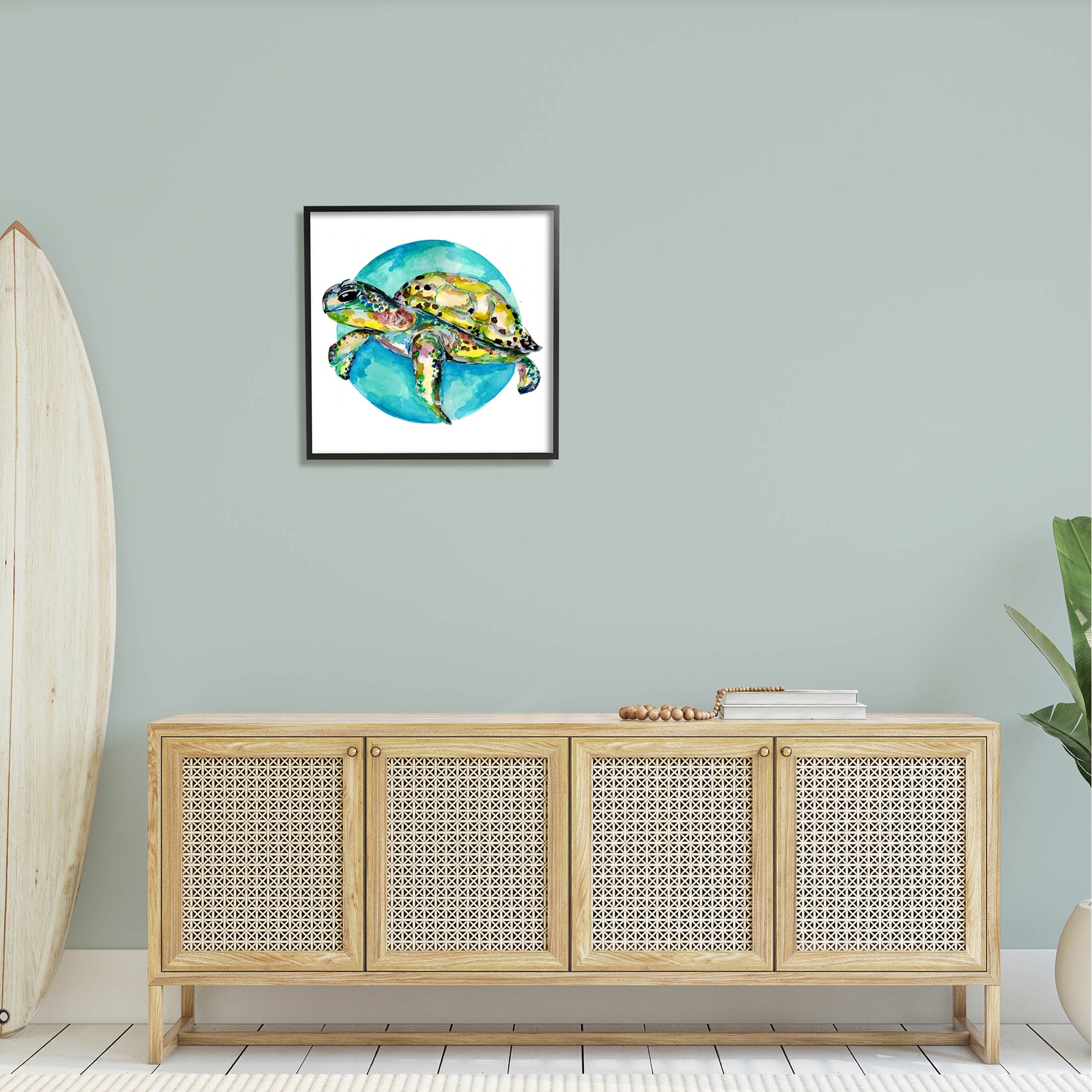 Marine Wildlife Sea Turtle Animals & Insects Graphic Art Black Framed Art Print Wall Art