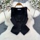 thumbnail image 5 of Conjunto de dos piezas de pantalones cortos para mujer, chaleco sin mangas, Blazer fresco, pantalones cortos de pierna ancha, cintura alta, informal, negro, Verano, 5 of 5