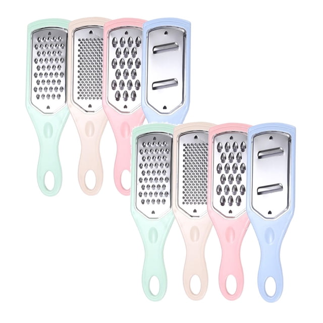 Oleegame 2 Pcs Éplucheur en Acier Inoxydable Créatif Cuisine Maison Râpe Trancheuse Râpe Manuelle en Plastique Grattoir Rose