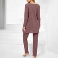 thumbnail image 5 of Warop Women's Solid Color Pajama Set, Casual Loose Fit 3-Piece Cotton Sleepwear for Home and Lounging, 5 of 5