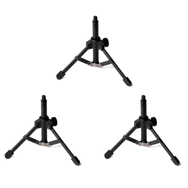 3X Trépied Pliable pour Microphone de Bureau pour Podcasts, Chat en Ligne, Conférences, Conférences, Réunions, et Plus, 3 x Support de Micro (Mic clip Non Inclus), Noir