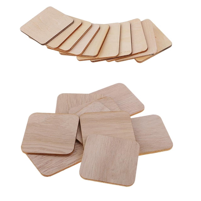 110 Placas de Madera en Blanco Cuadradas para Manualidades, Proyectos de
