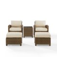 thumbnail image 4 of Crosley Furniture Bradenton 5Pc Outdoor Wicker Armchair Set Sand/ Weathered Brown - Side Table, 2 Arm Chairs & 2 Ottomans, 4 of 11