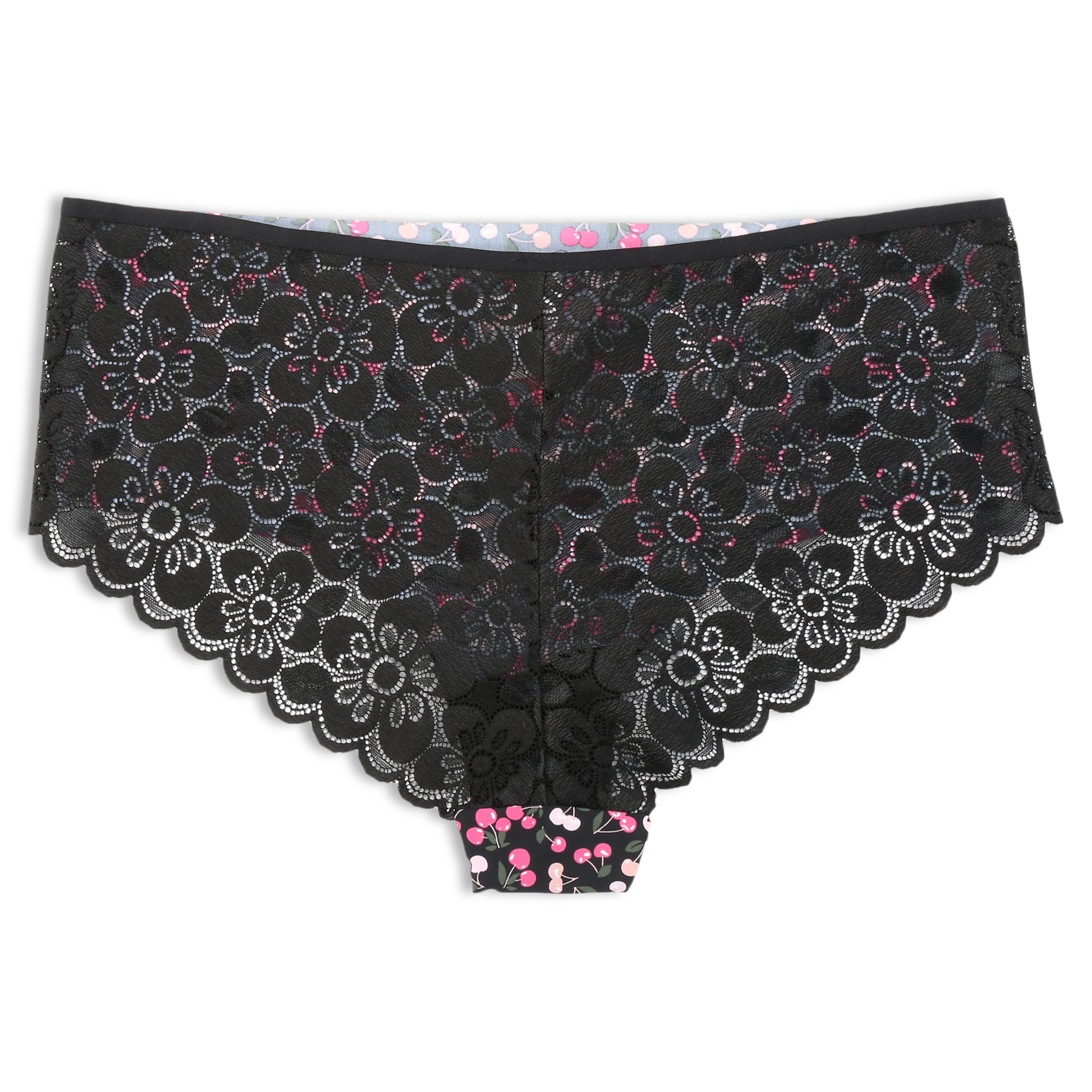 No Boundaries Junior's Lace Back Cheeky Panty, 3-Pack, Style-NB478PK 