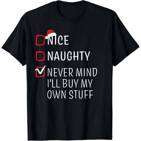 Funny Naughty Nice Christmas Family Pajama Men Women Kids T-Shirt