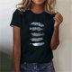 thumbnail image 2 of Tops Cortos para las Mujeres Cuello en V Impreso Manga Corta Top Casual, Camiseta de Baile sin Mangas para las Mujeres, 2 of 4