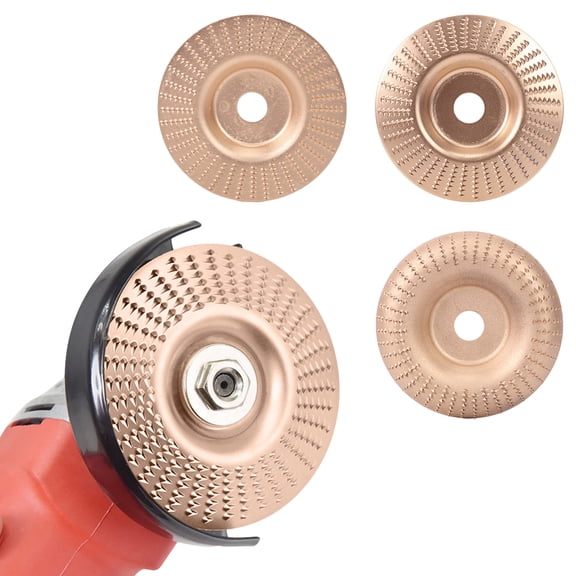 3PCS Wood Carving Disc Set for 4" or 4 1/2" Angle Grinder with 5/8" Arbor, Grinding Wheel Shaping Disc for Wood Cutting, Grinder Cutting Wheel Attachments
