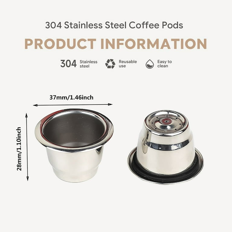Reusable Coffee Capsules for Nespresso Originales, Stainless Steel