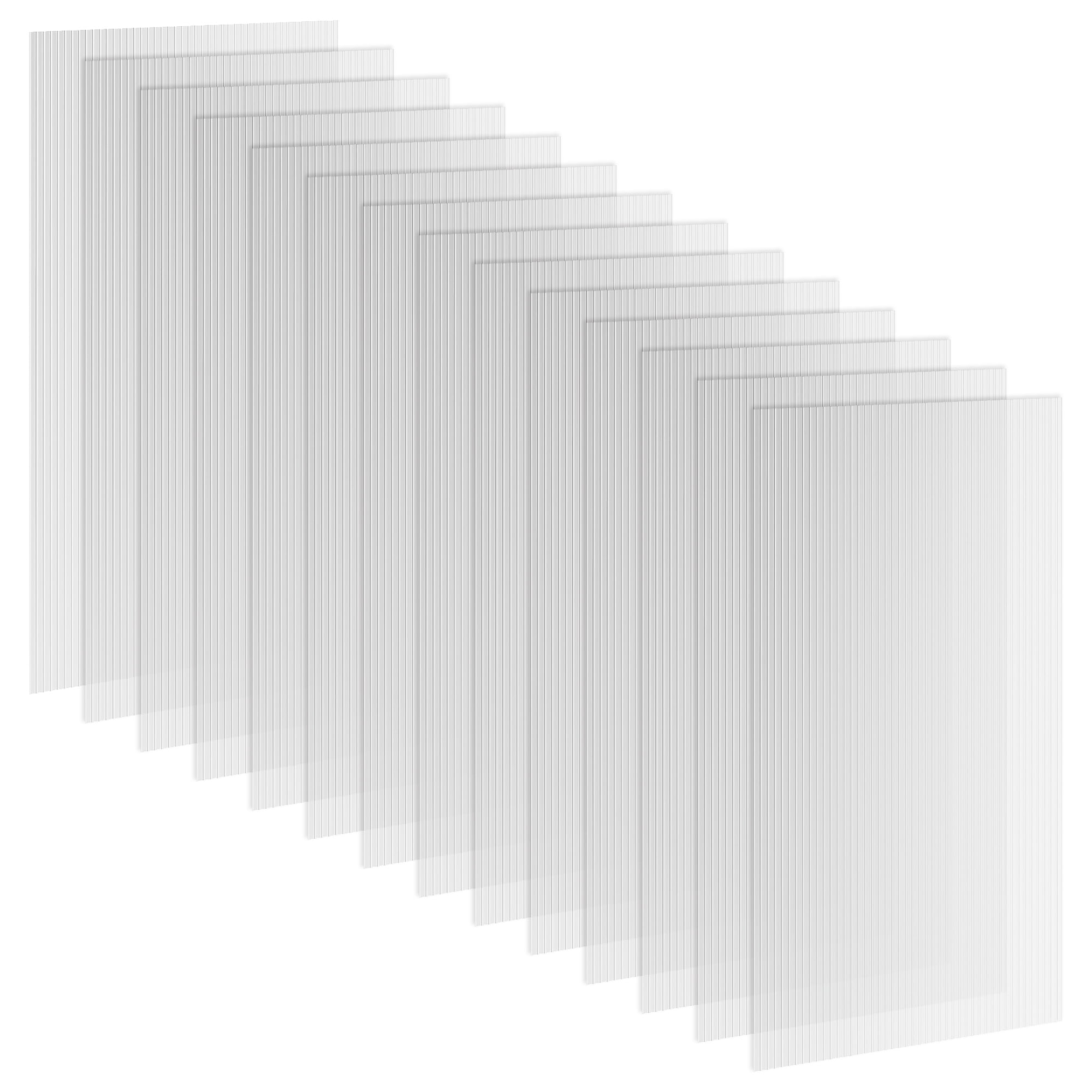 Outsunny 14 Piece Twin-Wall Polycarbonate Greenhouse Panels, 4' x 2' x 0.16"